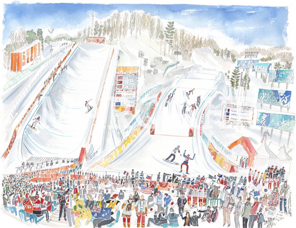 Halfpipe snowboarding