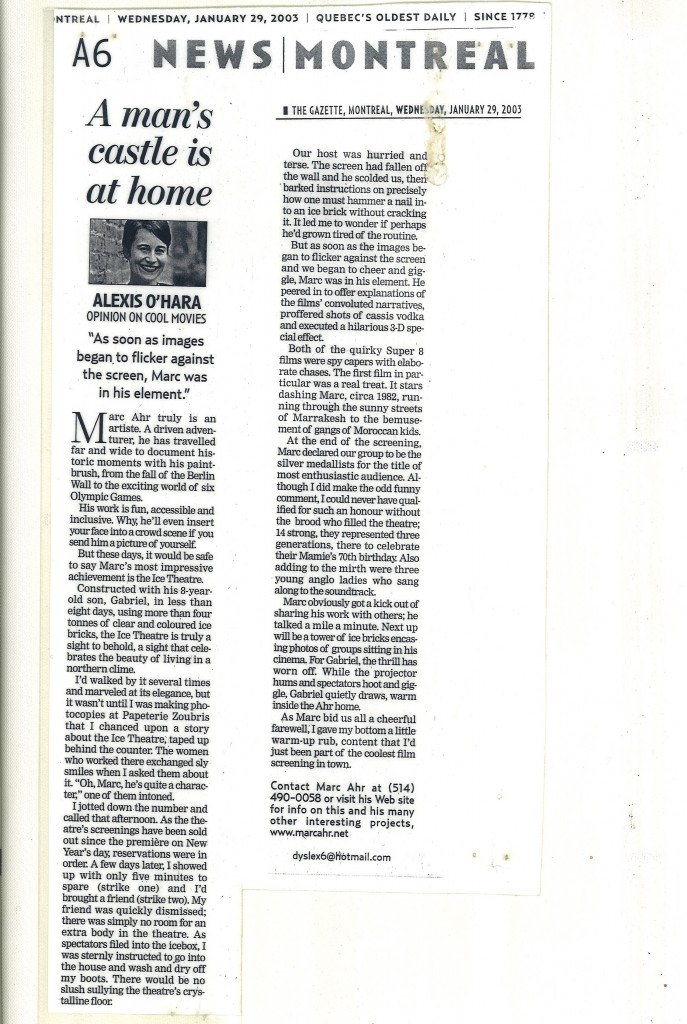 Article du Journal The Gazette